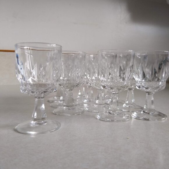 vintage 70s Arcoroc apertif liqueur sipping petite goblets glasses - Picture 1 of 9